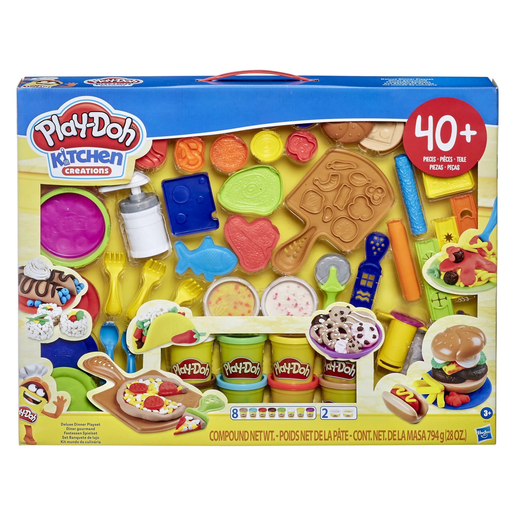 Play-Doh Kitchen Creations Deluxe Dinner Playset with 10 Cans of Play-Doh - Walmart.com | Walmart (US)