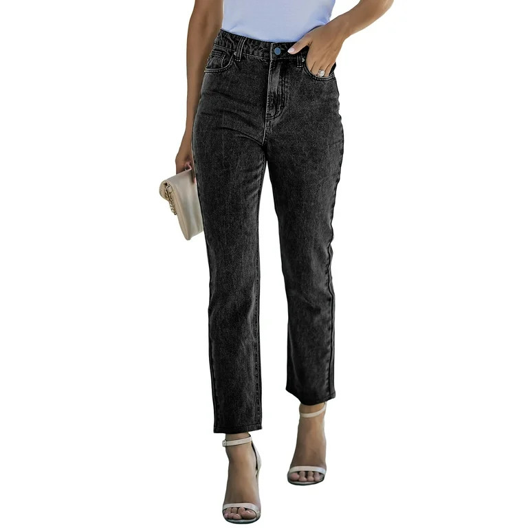 FARYSAYS Jeans for Womens High Waist Mom Jeans Washed Stretch Loose Fit Denim Pants Straight Leg ... | Walmart (US)
