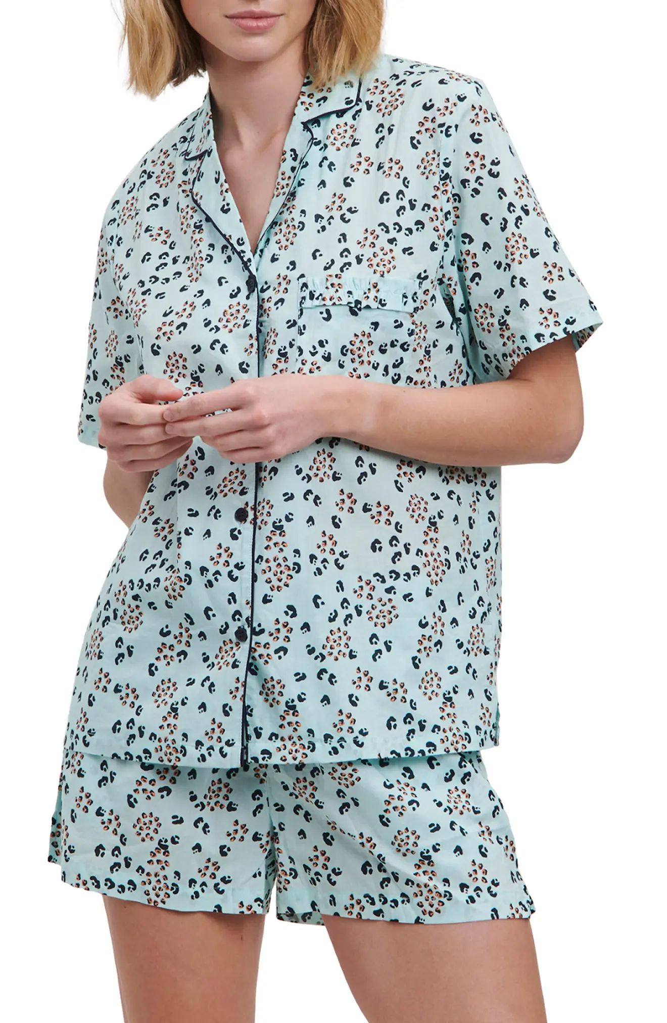 Women's Project Rem Leopard Print Short Pajamas, Size X-Large - Blue | Nordstrom