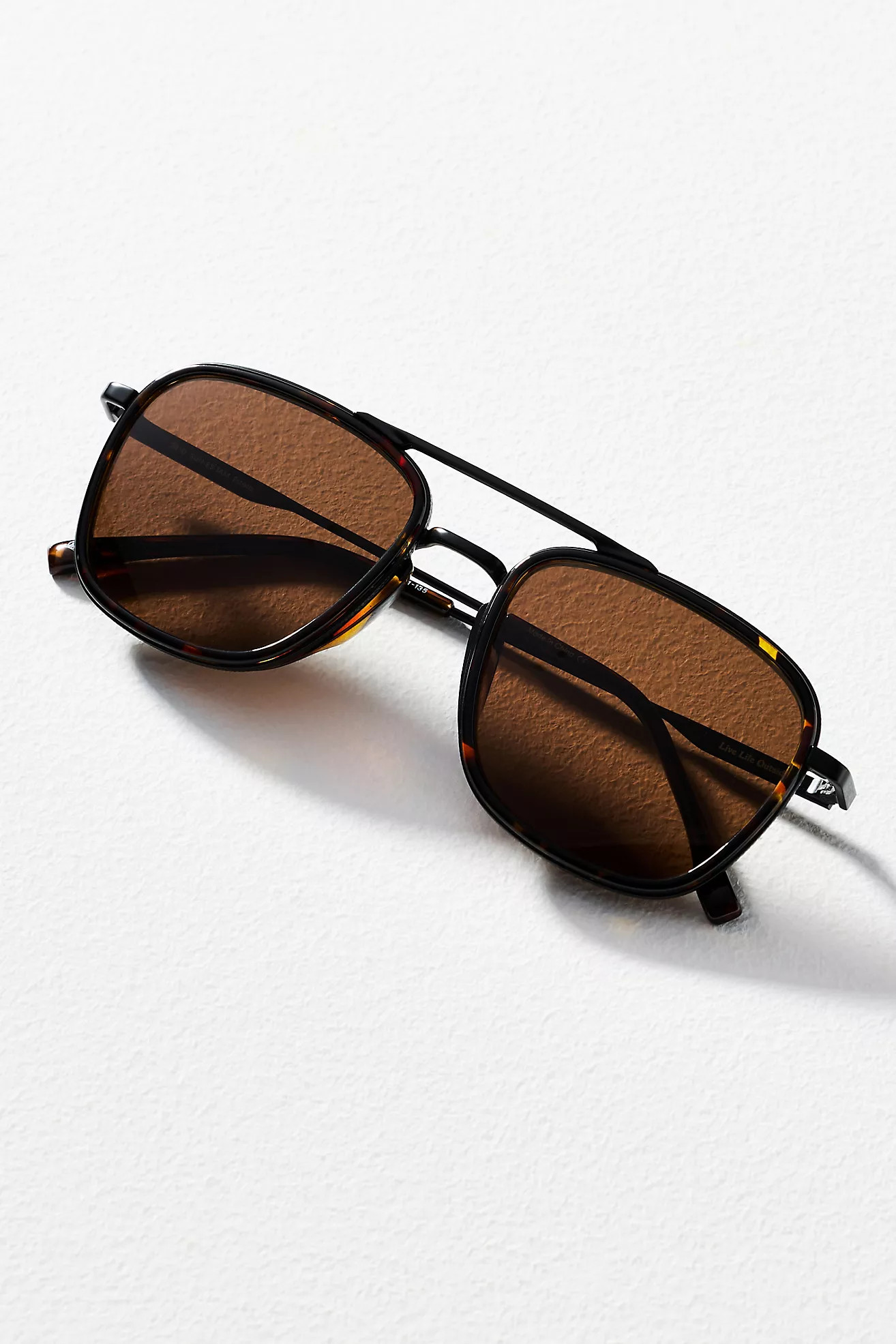 Sunski Estero Tort Metal Aviator Sunglasses | Anthropologie (US)