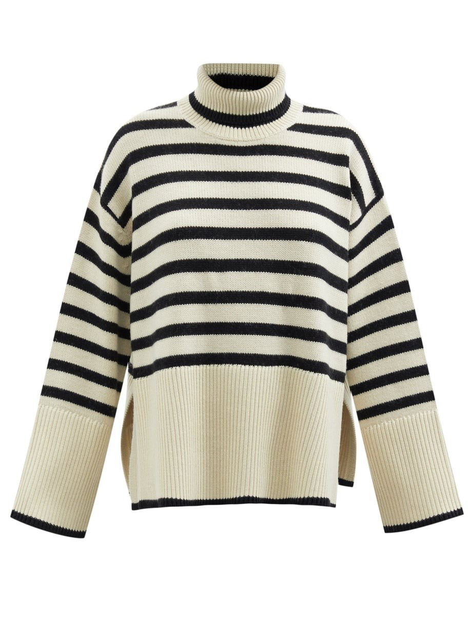 Roll-neck striped wool-blend sweater | Matches (UK)