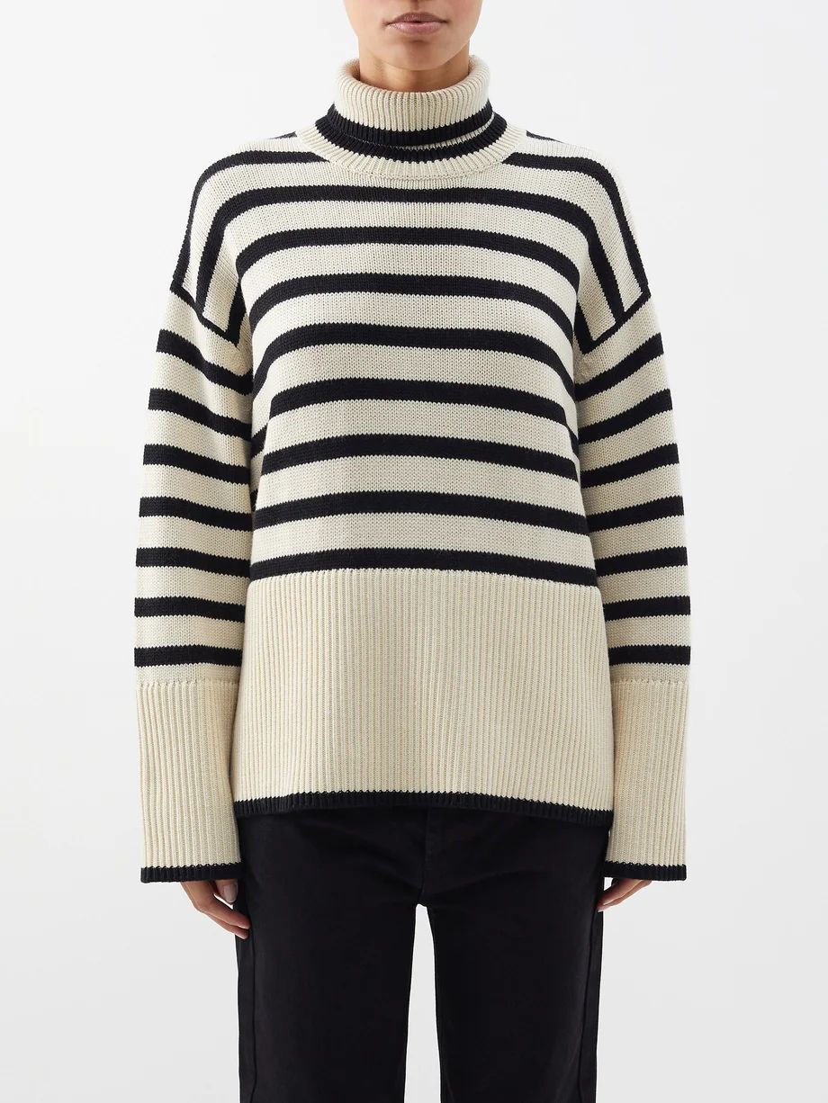 Roll-neck striped wool-blend sweater | Matches (UK)