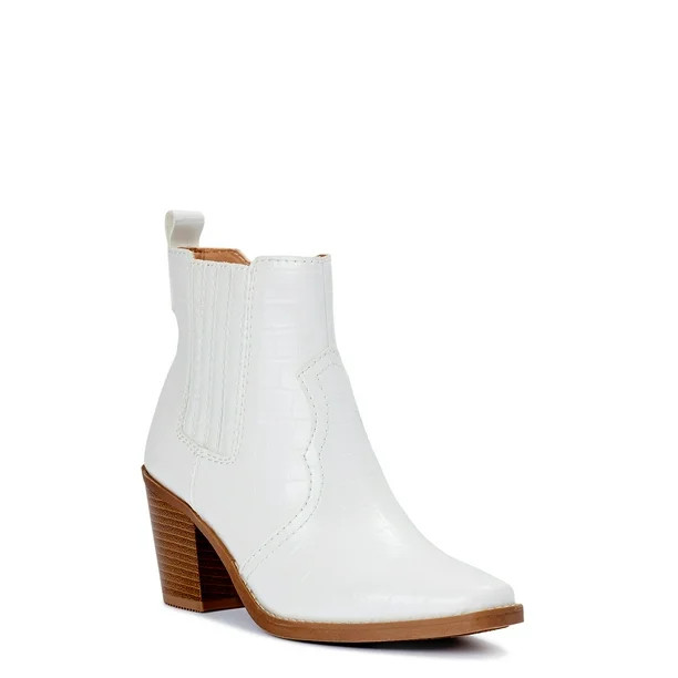 Scoop Women's Block Heel Croco Western Boot | Walmart (US)