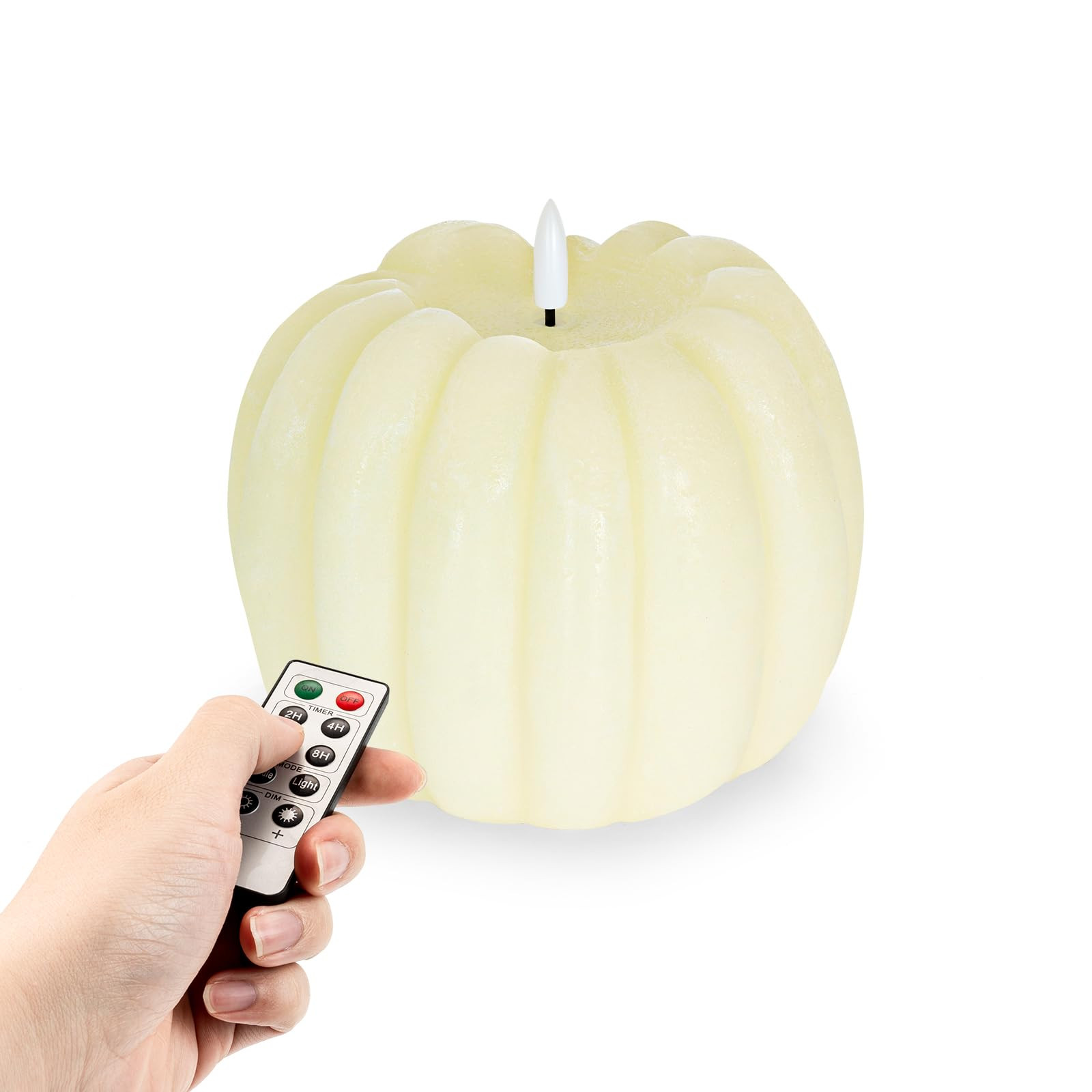 Homemory Flameless Wax Pumpkin Candle with Remote, Timer, Dimmer, LED Battery Operated Flickering... | Amazon (US)