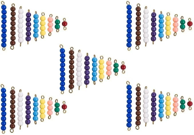 Montessori Math Materials 5 Sets of Colored Bead Stairs 1-9 for Early Preschool Learning Toy | Amazon (US)