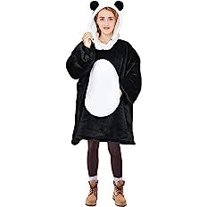 Panda Blanket Sweatshirt, Super Soft Warm Cozy Wearable Sherpa Hoodie for Teens, Boys, Girls, You... | Amazon (US)