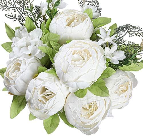 Floralsecret 1 Pack Artificial Peony Fake Flowers Silk Peonies Flowers Vintage Home Decoration Offic | Amazon (US)
