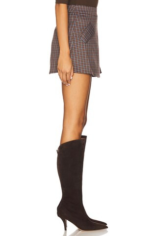 Zadie Pleated Mini Skirt in Brown Multi | Revolve Clothing (Global)