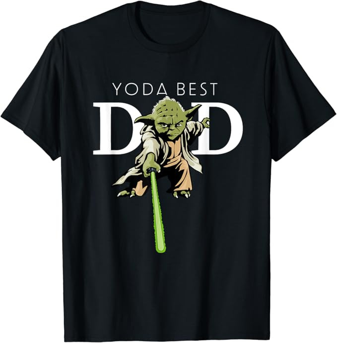 Star Wars Yoda Lightsaber Best Dad Father's Day T-Shirt | Amazon (US)