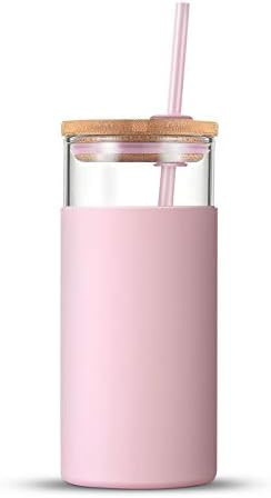 tronco 20oz Glass Tumbler Glass Water Bottle Straw Silicone  | Amazon (US)