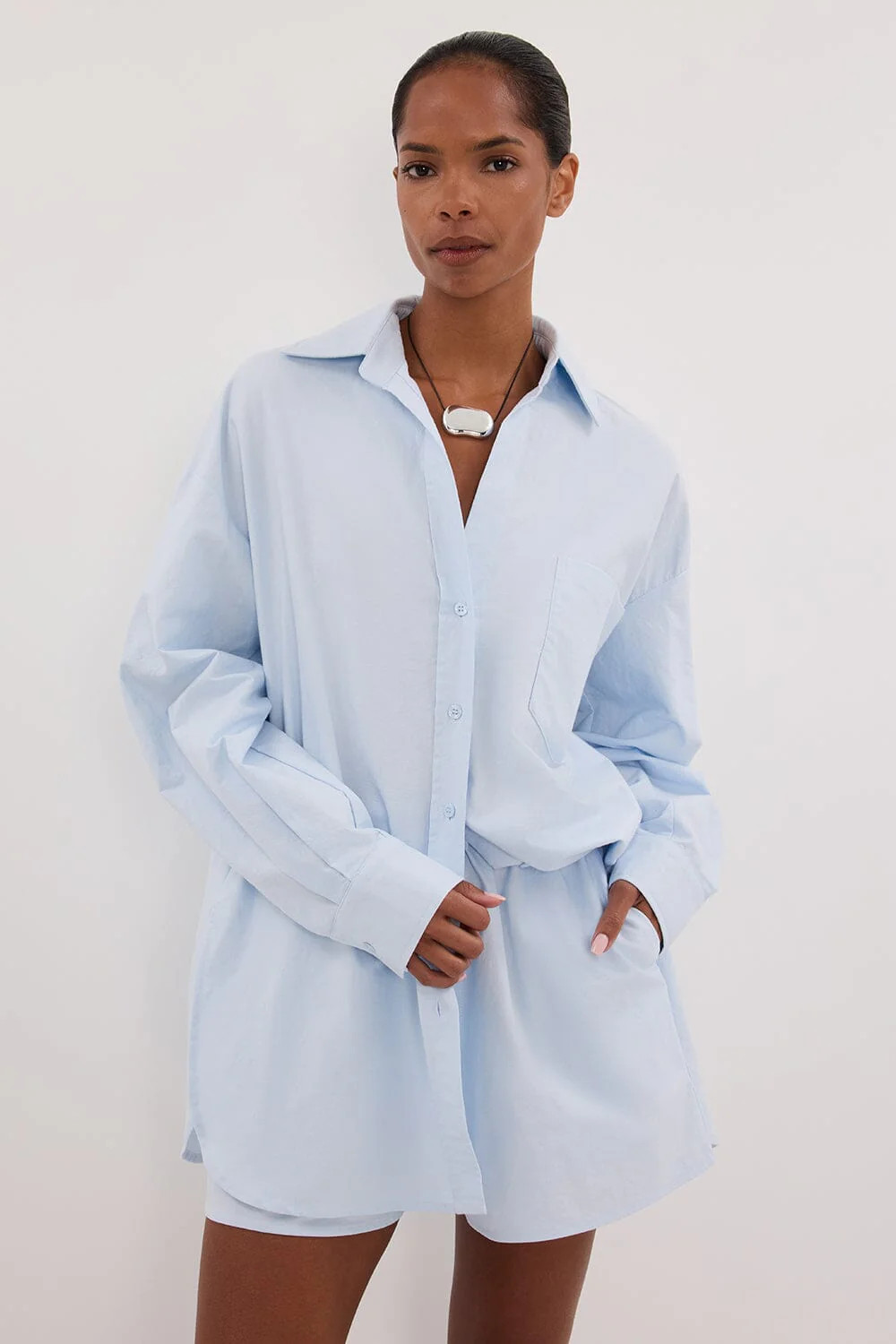 RHEA 2.0 ICE BLUE COTTON SHORT | DISSH