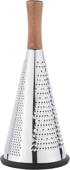 Cone Cheese Grater with Handle - Stainless Steel Triple Function Wood Handle Parmesan Shaver Non-... | Amazon (US)