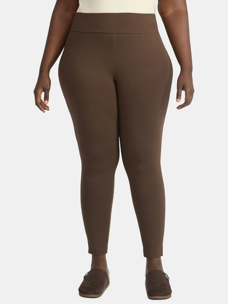 Terra & Sky Women's Plus High Waist Ankle Length Leggings, 27" Inseam, Sizes 0X-5X | Walmart (US)