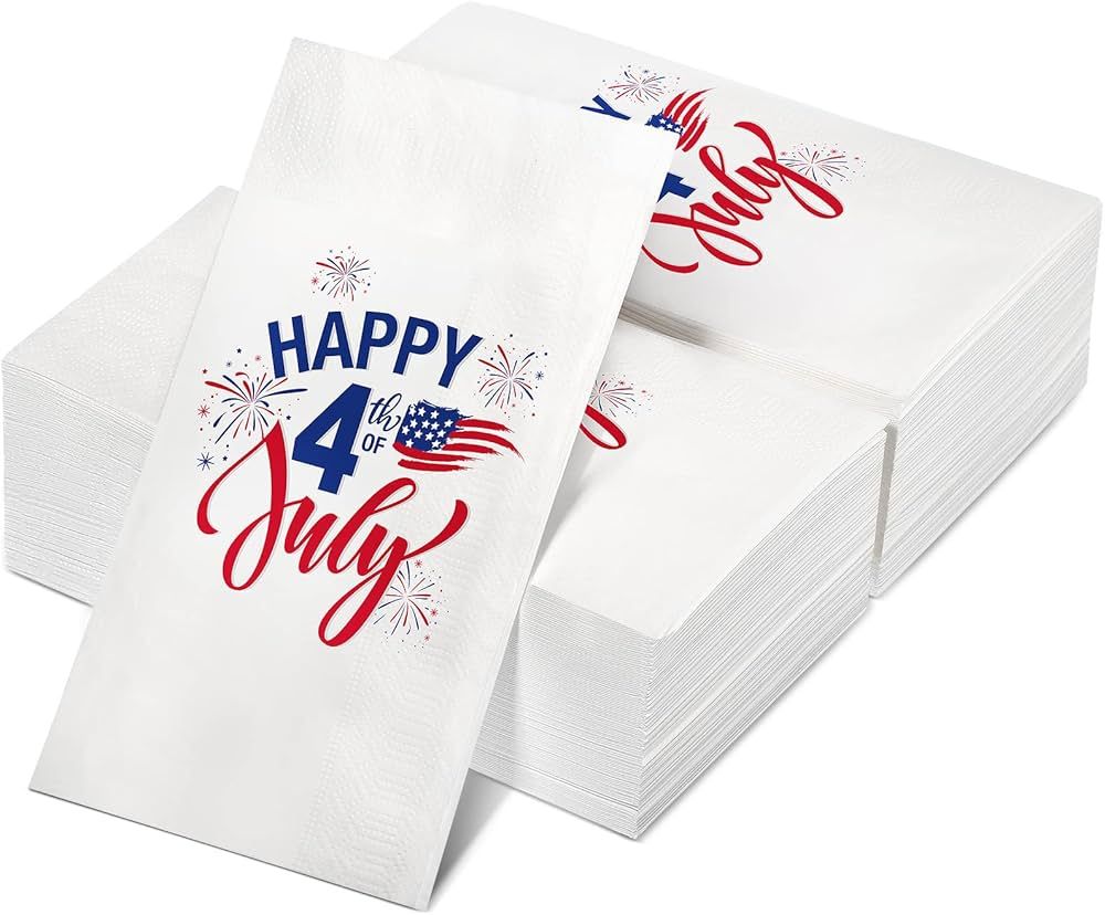 100 Pieces 4th of July Napkins Independence Day Paper Guest Towels Disposable Memorial Day Hand T... | Amazon (US)