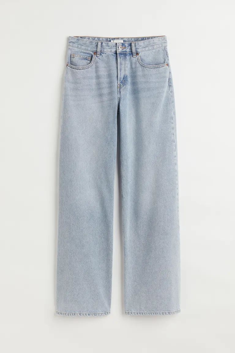 Conscious choice  New ArrivalLoose-fit, 5-pocket jeans in thick cotton denim. Low waist, button f... | H&M (US + CA)