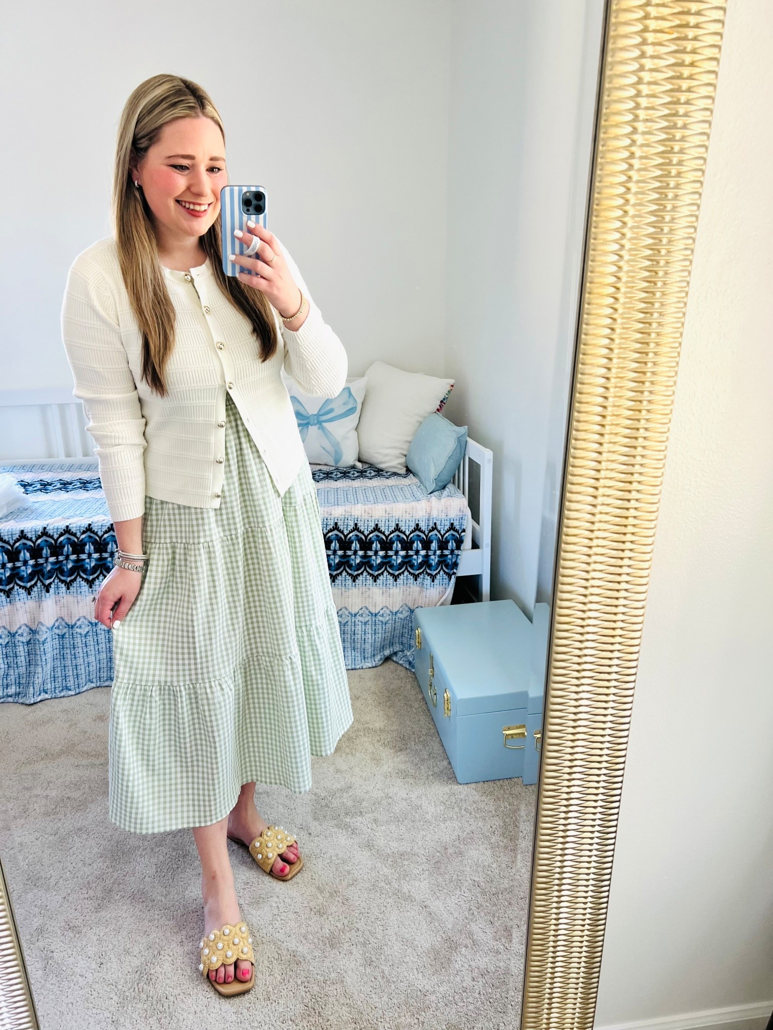 Spring Outfit || Green Gingham || Gingham Dress || Grandmillennial Style || Masters Outfit 

#LTKSeasonal #LTKootd