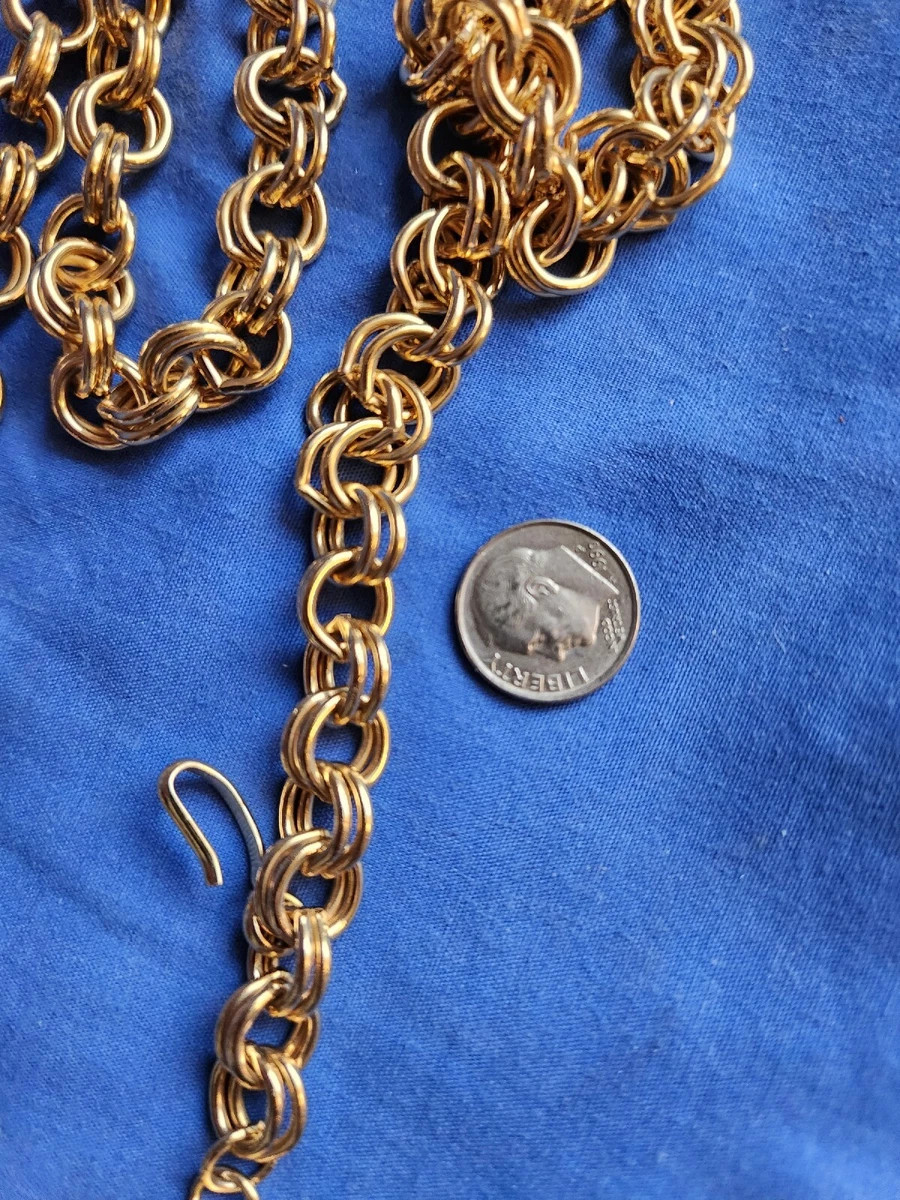 Vintage Chain Link Belt With Double Tassel Double Link 35" | eBay US