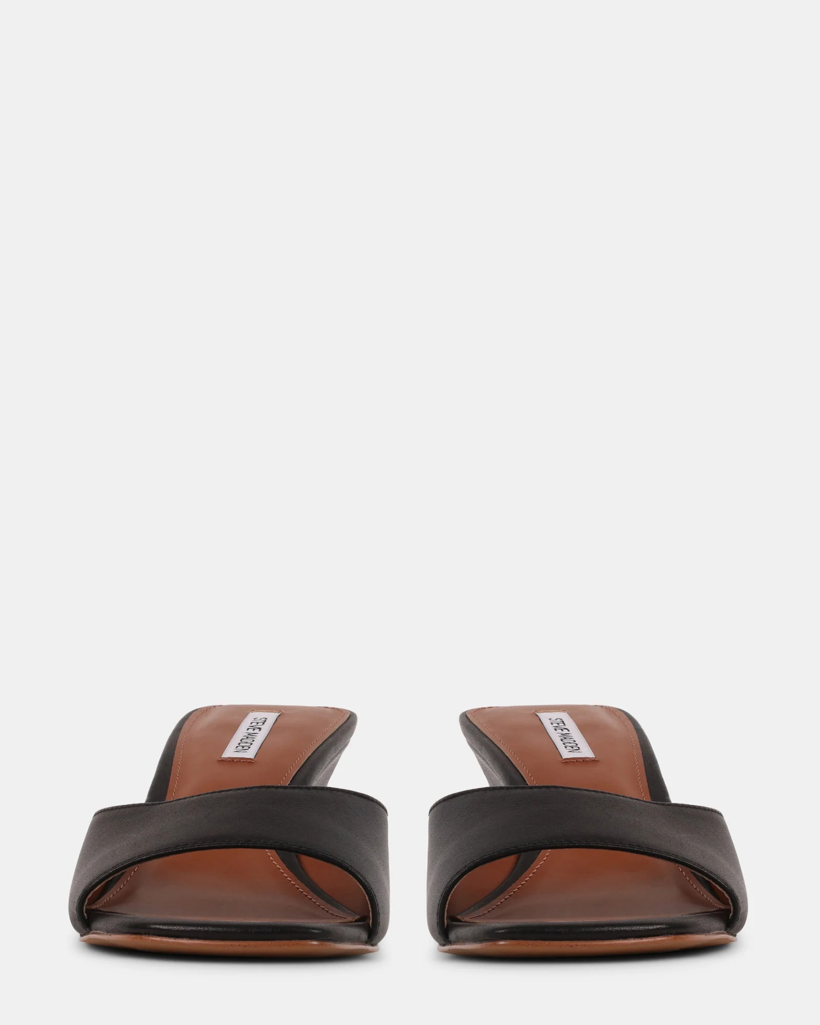 SELESTE Black Leather Wedge Mules | Women's Designer Heels | Steve Madden (Canada)