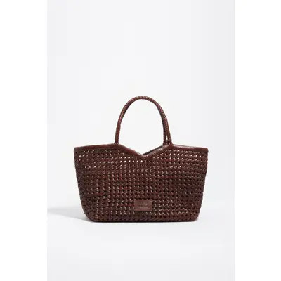 Bimba y Lola Braided Leather Shopper Bag in Gold at Nordstrom | Nordstrom