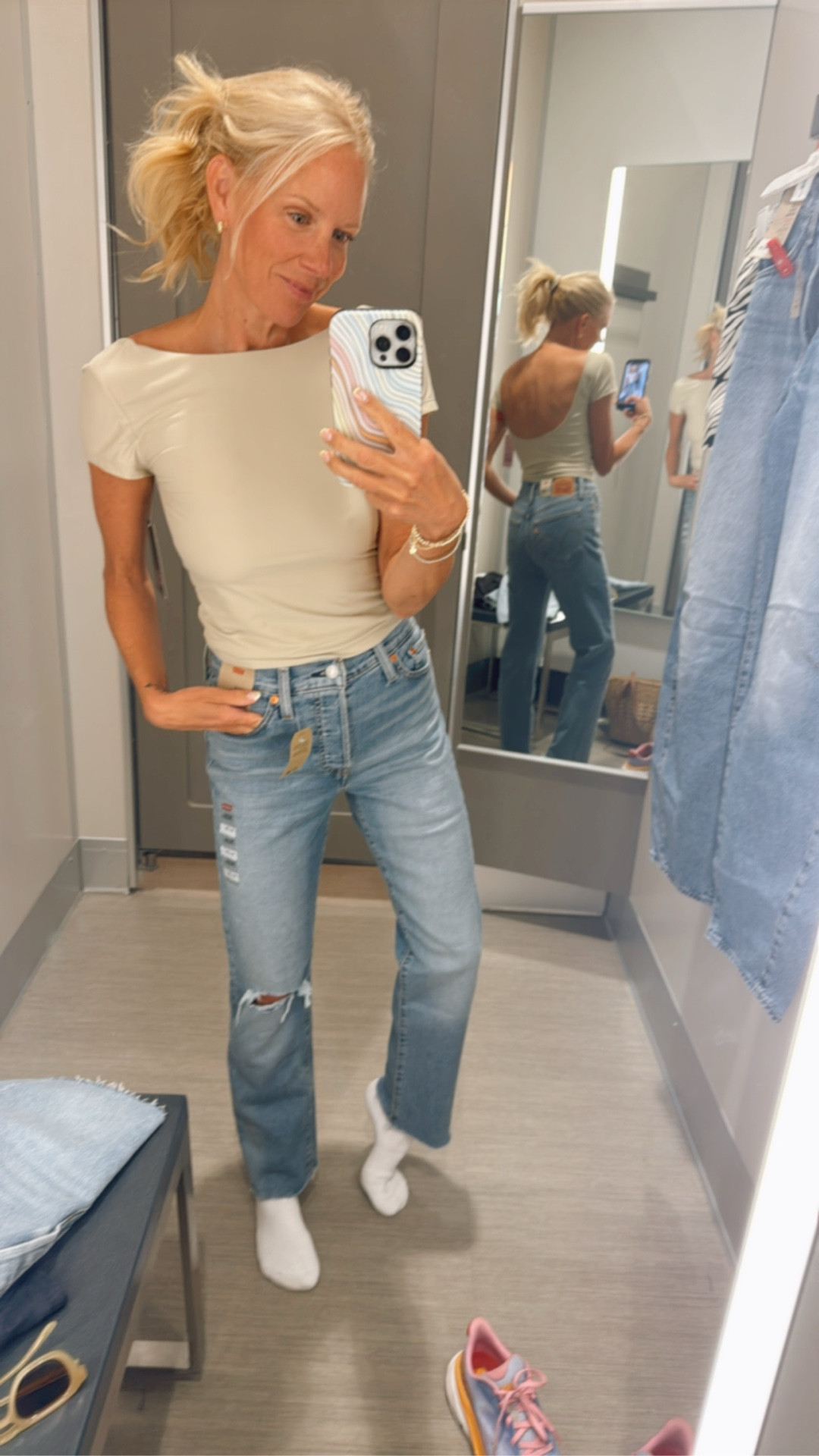 Low key obsessed with these Levi’s!
Wearing the 26

#LTKStyleTip #LTKOver40 #LTKFindsUnder100