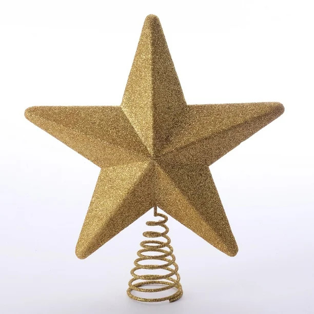 Holiday Time Christmas Tree Topper, Gold Star, 10" - Walmart.com | Walmart (US)