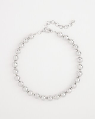 Silver Tone Beaded Collar Necklace | Chico's | Chico's