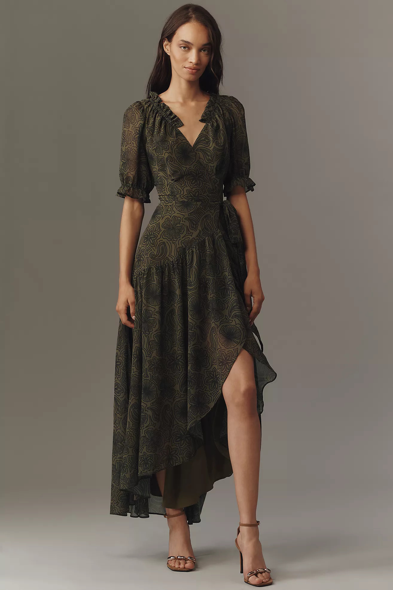 Hutch Bethany Short-Sleeve Wrap Midi Dress | Anthropologie (US)