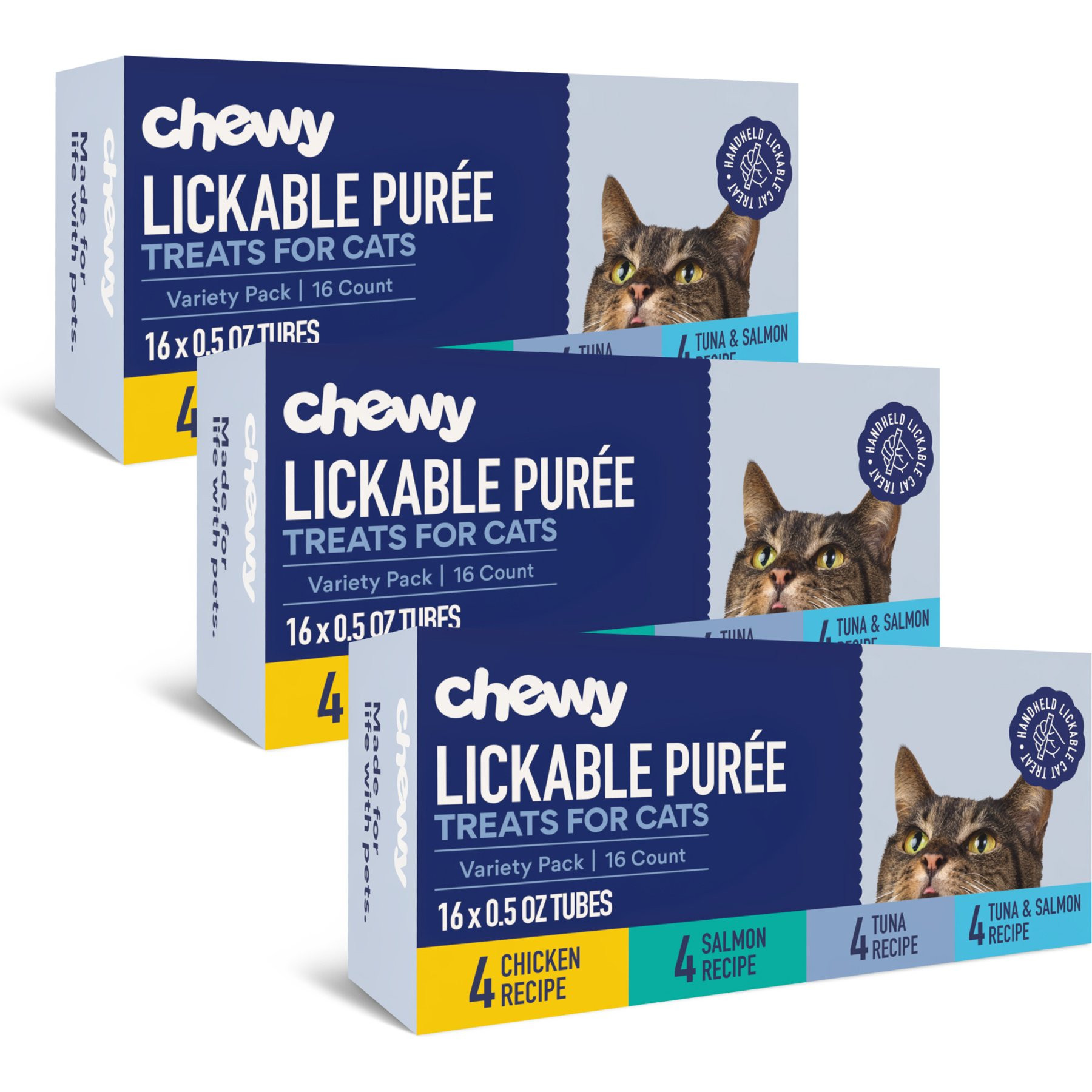 Chewy Made Lickable Puree Variety Pack Treats for Cats, 48 count bundle | Chewy