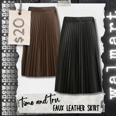 Time and tru faux leather skirt, pleated, midi skirt, fall fashion, fall style, Walmart fashion, affordable fashion 

#LTKfindsunder100 #LTKSeasonal #LTKstyletip