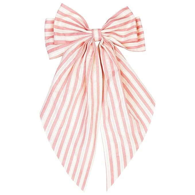 Large Satin Hair Bows for Women 1Pack – Oversized Long Tail Bow Hair Clips, Elegant Hair Access... | Amazon (US)