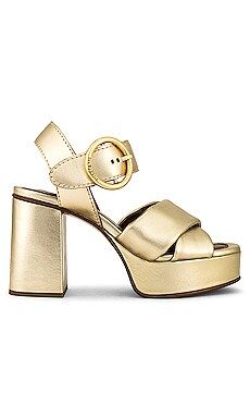 See By Chloe Lyna Heel in Gold from Revolve.com | Revolve Clothing (Global)
