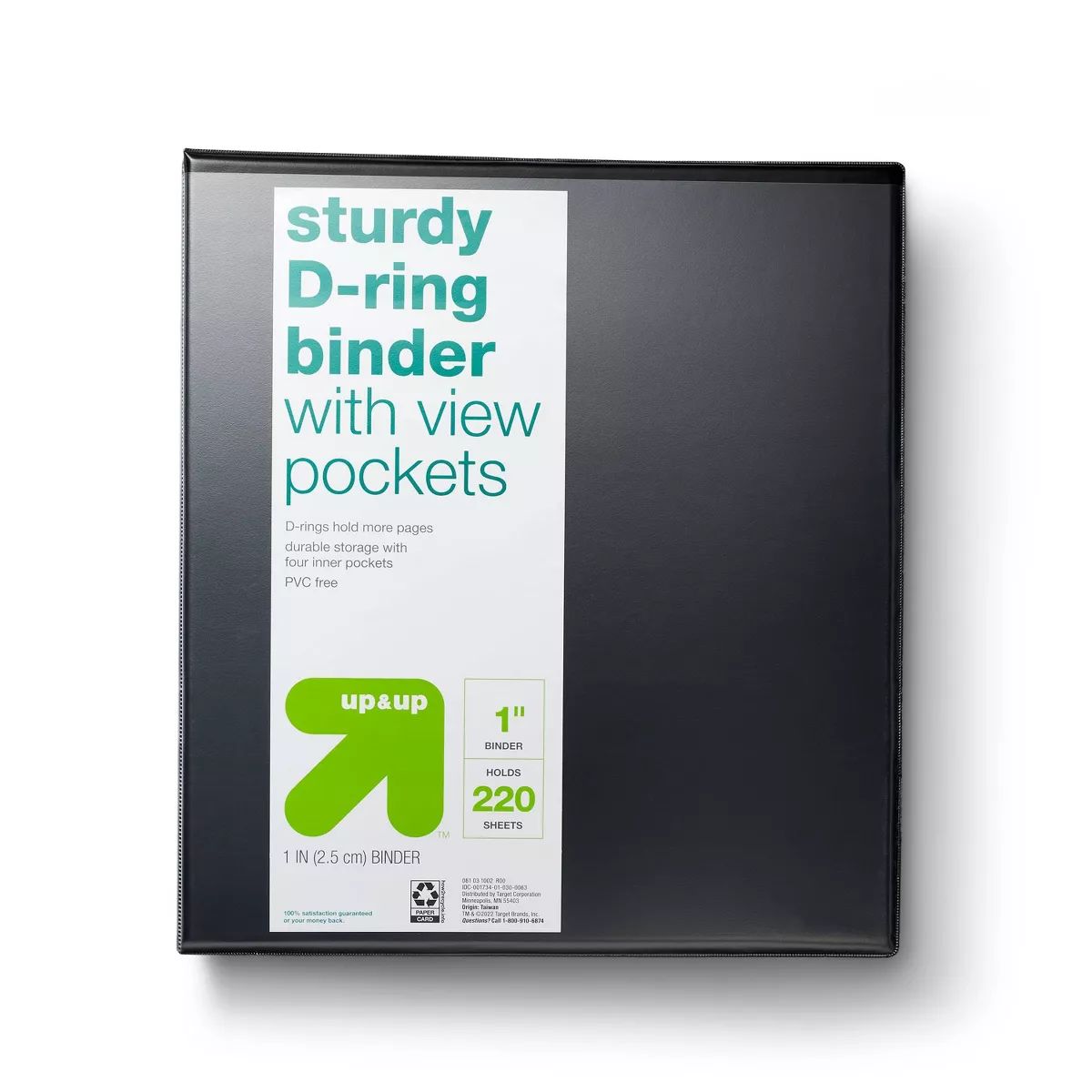 1" 3 Ring Binder Clear View Black - up & up™ | Target