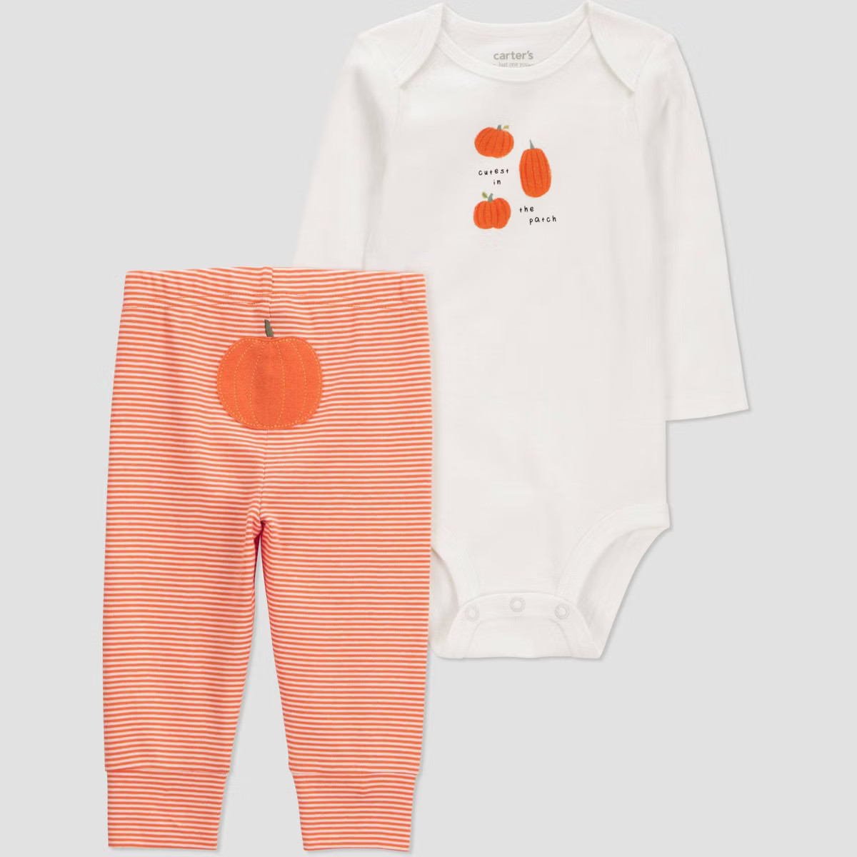 Carter's Just One You® Baby 2pc Pumpkin Top & Bottom Set - White | Target