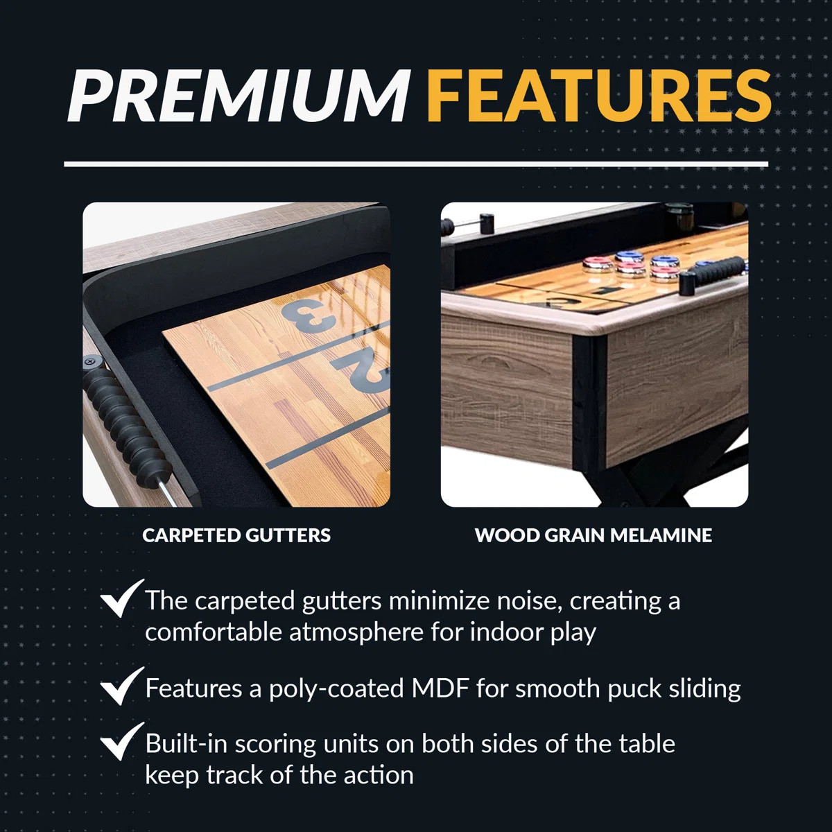 Hathaway Excalibur 9 Ft Shuffleboard Table for Arcade Game Room - With Poly-Coated Playfield, Bui... | Wayfair North America