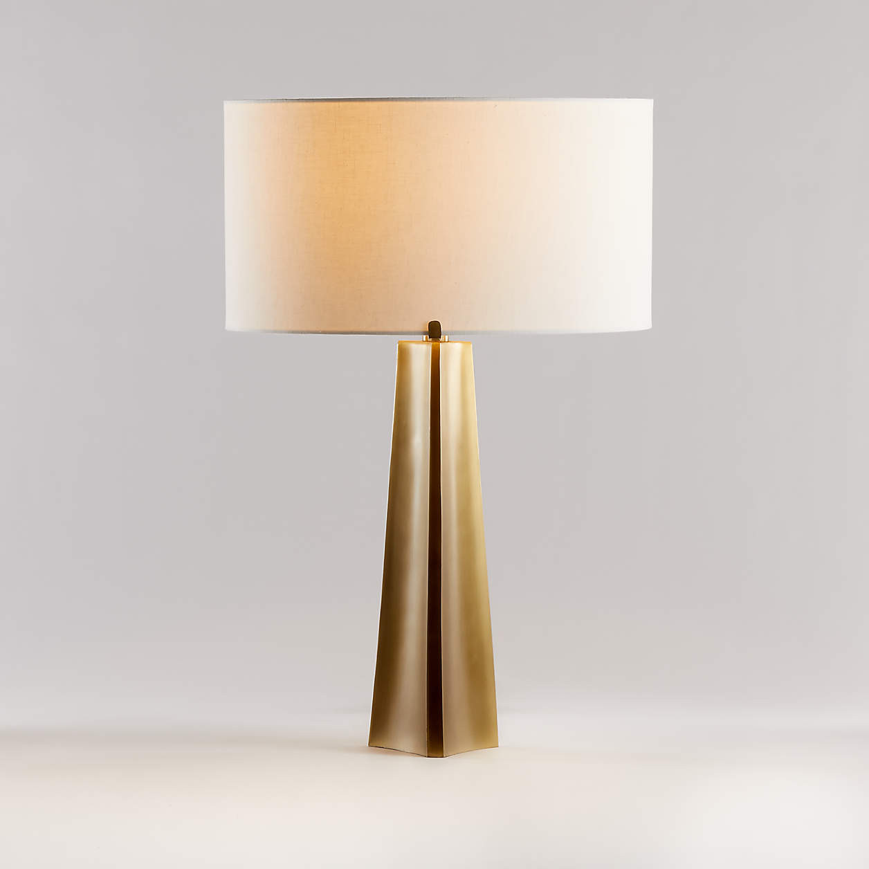Isla Brass Triangle Mini Table Lamp 13" + Reviews | Crate & Barrel | Crate & Barrel