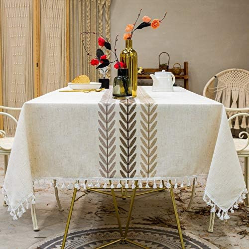 Oubonun Tablecloth for Dining Table Rustic Farmhouse Kitchen Table Cloth Coffee Table Cover, Cotton  | Amazon (US)