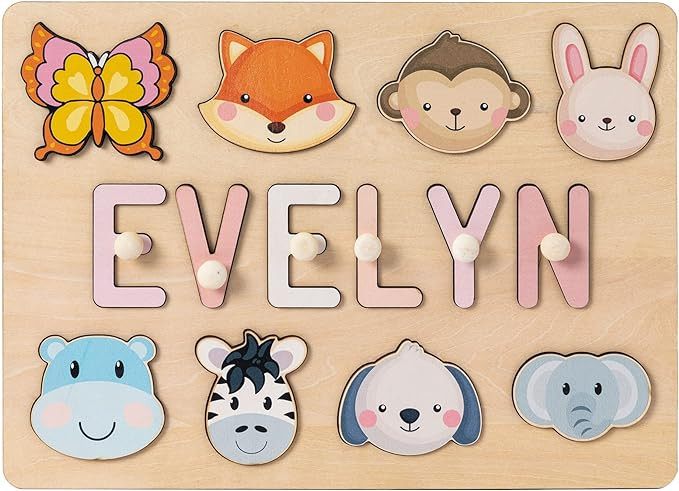 Name Puzzle for Kids Personalized- Gifts for Baby Girl and Boy with Gift Wrapping, Montessori Toy... | Amazon (US)