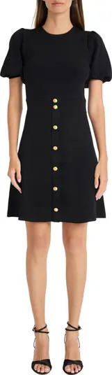 Button Puff Sleeve Sweater Dress | Nordstrom
