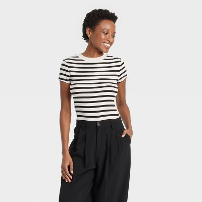 Women's Short Sleeve Ribbed T-Shirt - A New Day™ | Target