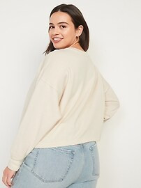 Oversized Cropped Licensed Pop Culture Graphic Sweatshirt for Women | Old Navy (US)