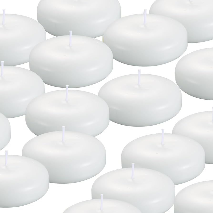 KNOURT 12 Pack Floating Candles, 3” White Unscented Dripless Wax Burning Candles, for Weddings,... | Amazon (US)