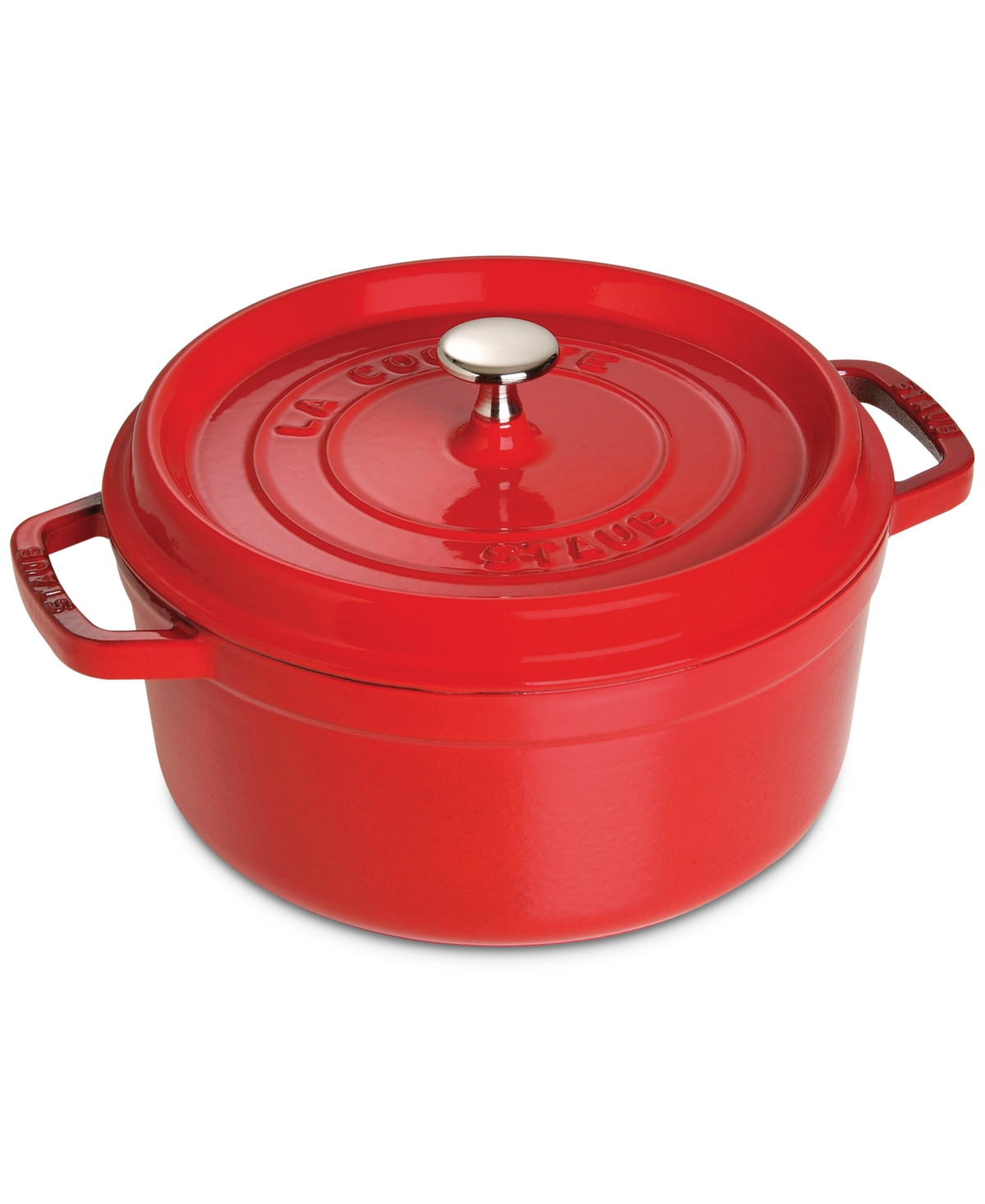 Staub Cast Iron 4-Qt. Round Dutch Oven - Cherry | Macy's