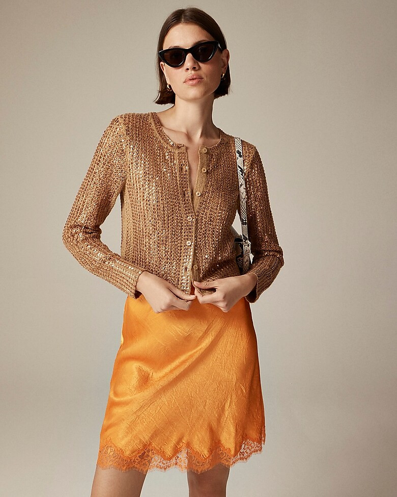 Collection sequin pointelle cardigan sweater | J. Crew US