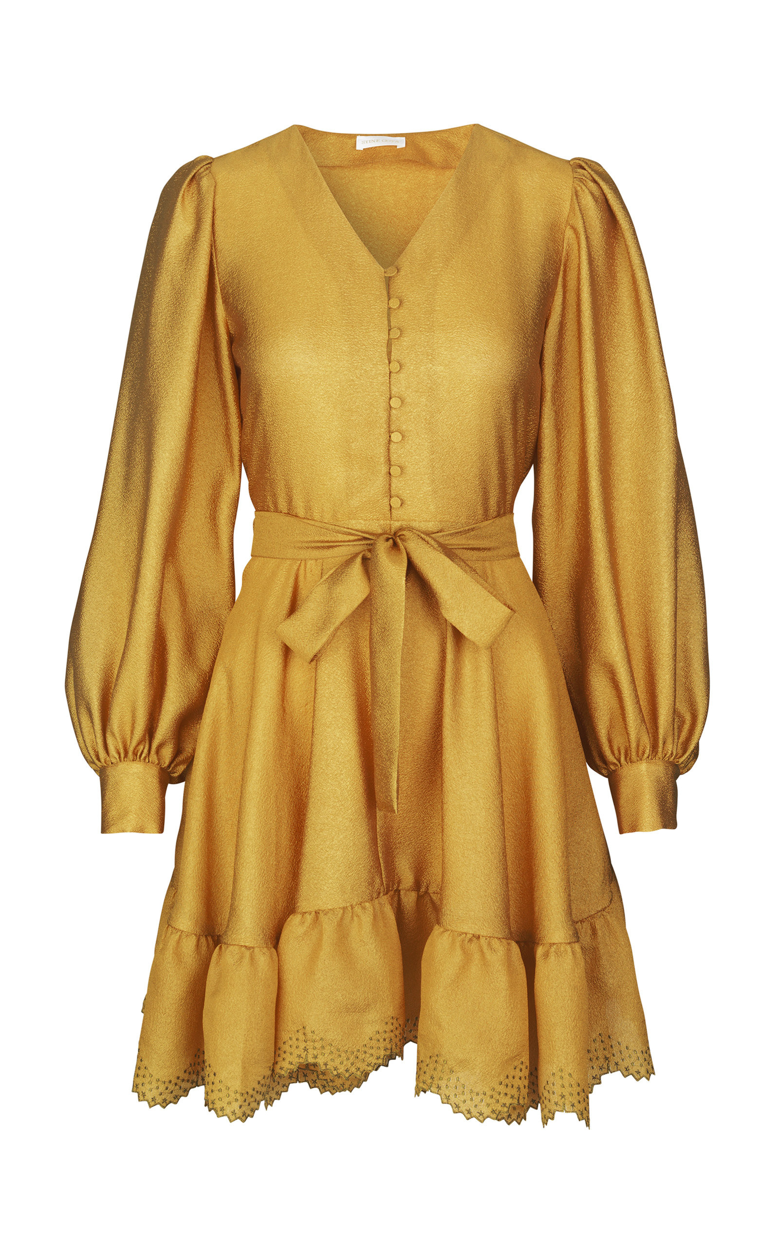Stine Goya Farrow Belted Crepe de Chine Dress | Moda Operandi Global