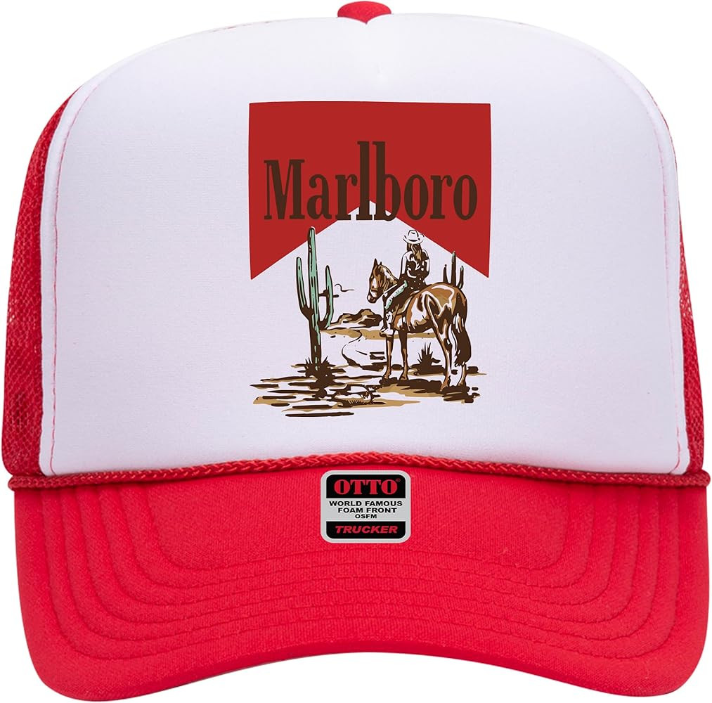 The Wild West Marl Boro Trucker Hat - Premium Snapback for Men and Women - Cowboy Racing Vintage ... | Amazon (US)