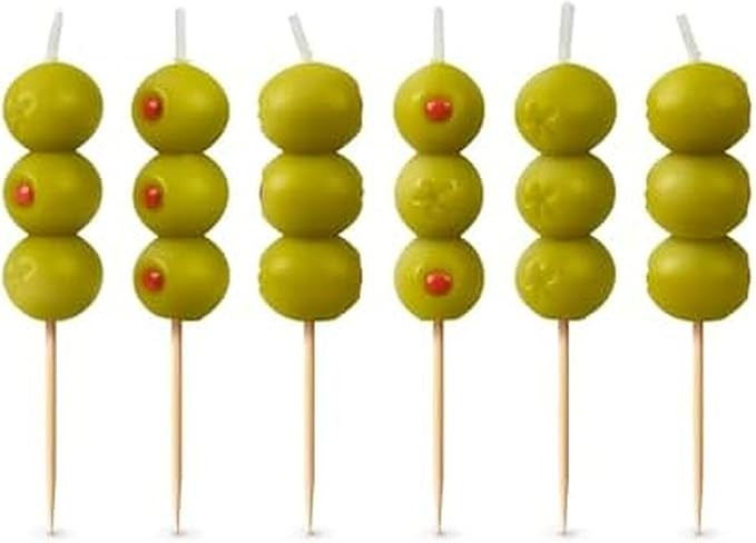 Genuine Fred Cocktail Party Olive Birthday Candles – Set of 6 Martini Olive Celebration Candles... | Amazon (US)