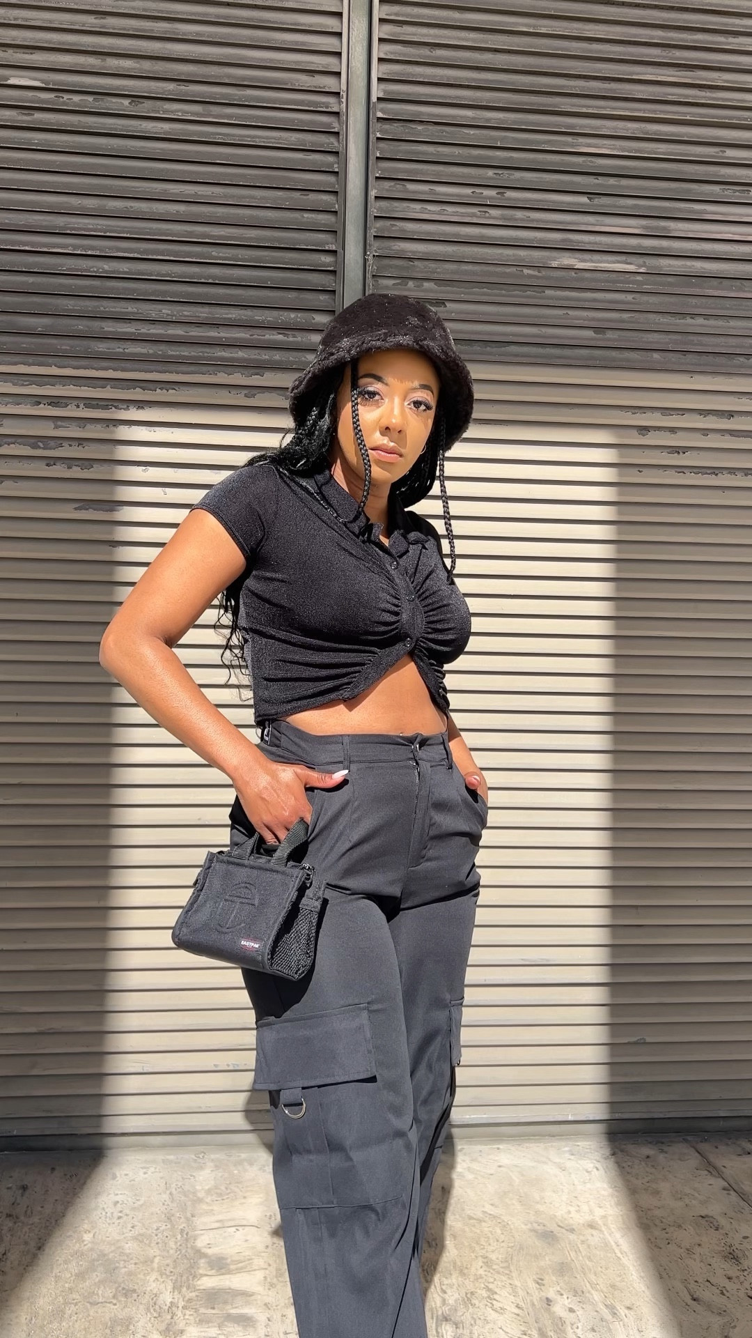 Black cargo pants for women outfit.
Wearing M in top
Wearing US 6 in cargo pants. 
#prettylittlething #amazon

#LTKFind #LTKSale #LTKfit