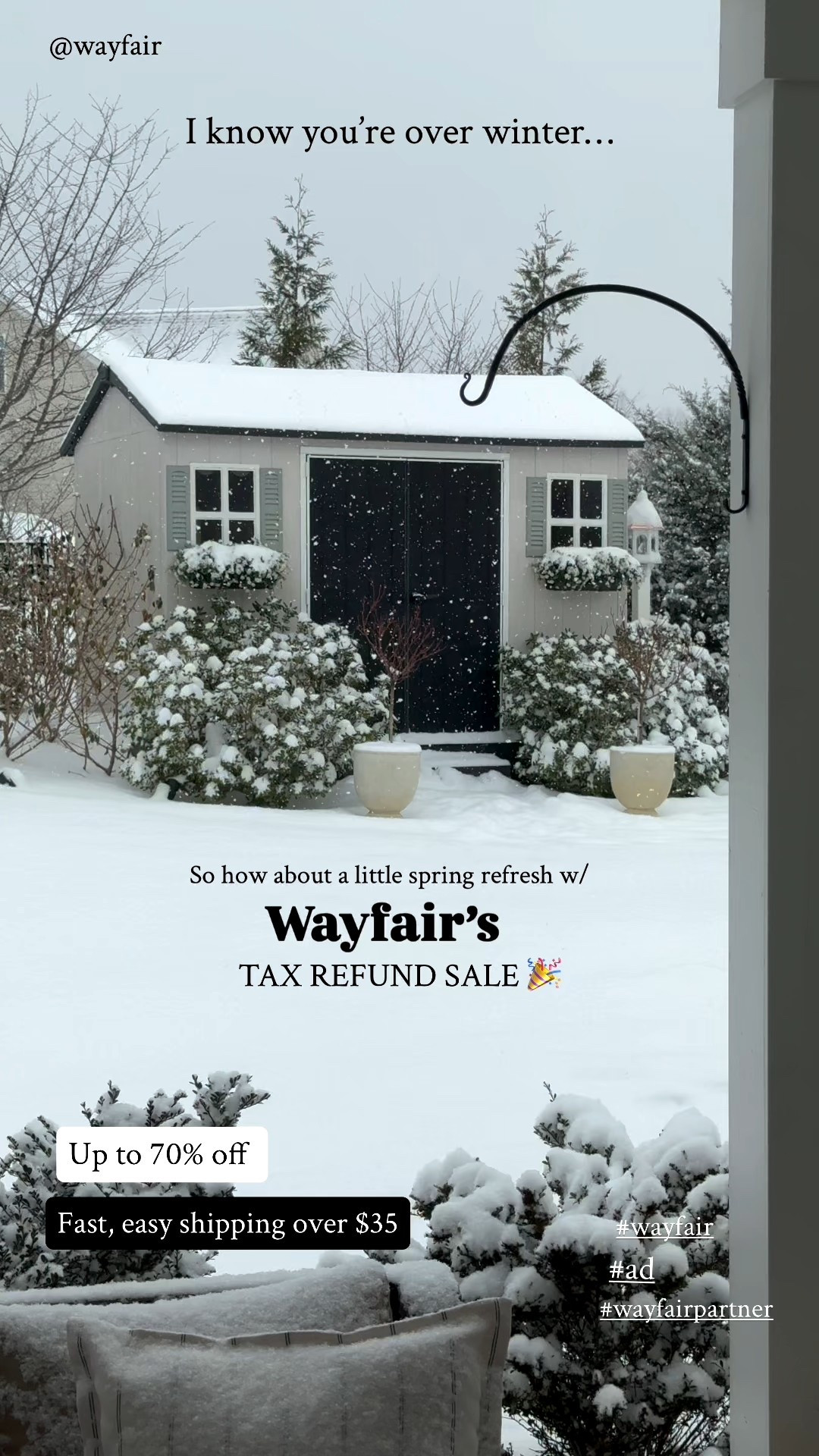 Wayfair’s Tax Refund Sale 🎉
Get up to 70% off and fast easy shipping on orders over $35.
Chairs, coffee tables, indoor and outdoor pillows and rugs, plant hooks, sheds, sconces, and so much more!
@Wayfair 
#wayfair
#wayfairpartner
#ad

#LTKHome
