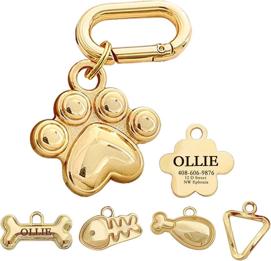 MEMOPAW Dogs ID Tags Personalized Double Sided Deep Engraved Cat & Dog Collar Charm Paw Balloon S... | Amazon (US)