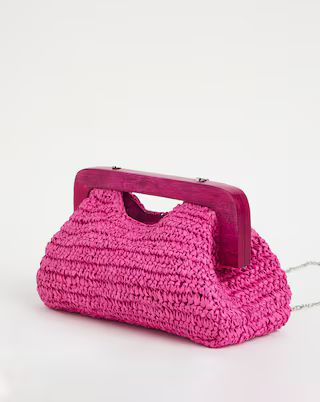 Pink Framed Raffia Clutch Bag | Simply Be | Simply Be (UK)